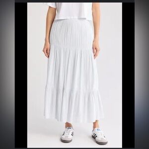 Abound Cream Tiered Midi Skirt NWOT